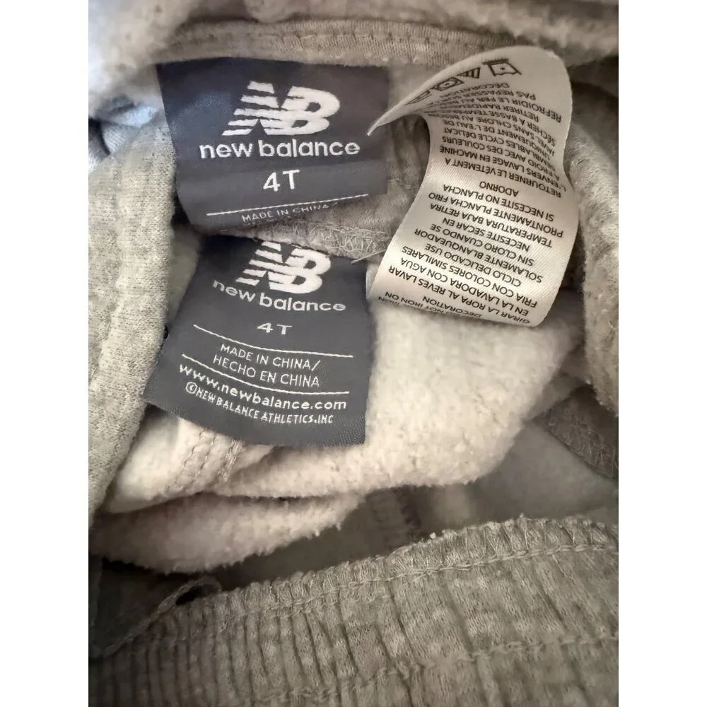 New Balance Kids Gray Hoodie & Jogger Set Size 4T Cotton Blend
